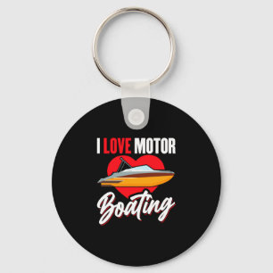 Love motorboating boater owner captain power speed keychain
