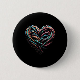 Love Mountain Climbing Rock Climber Heart 2 Inch Round Button