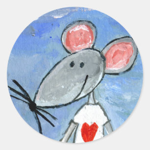 Love Mouse Classic Round Sticker