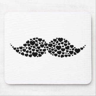 Love moustache hearts mouse pad