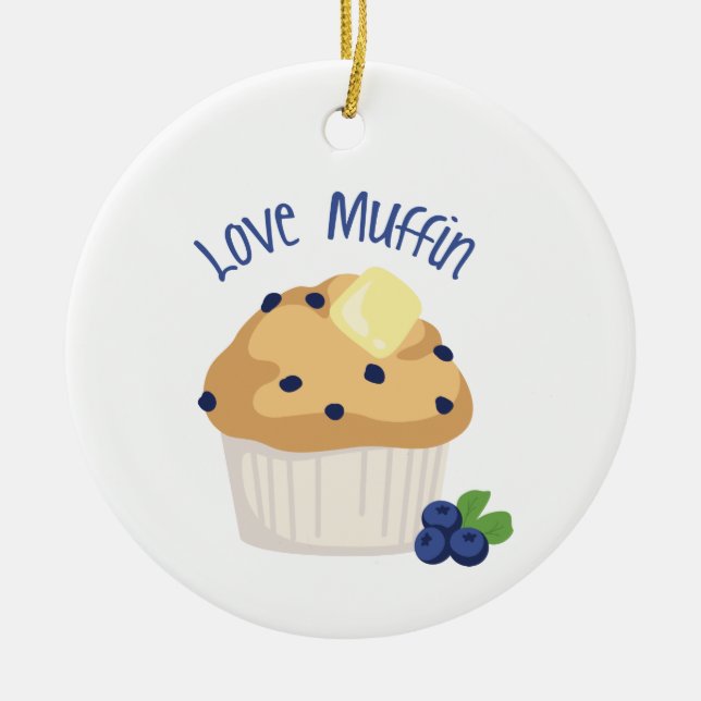 Love Muffin Ceramic Ornament (Front)
