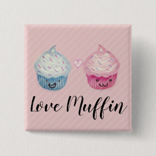 Love-Muffin Cupcakes 2 Inch Square Button