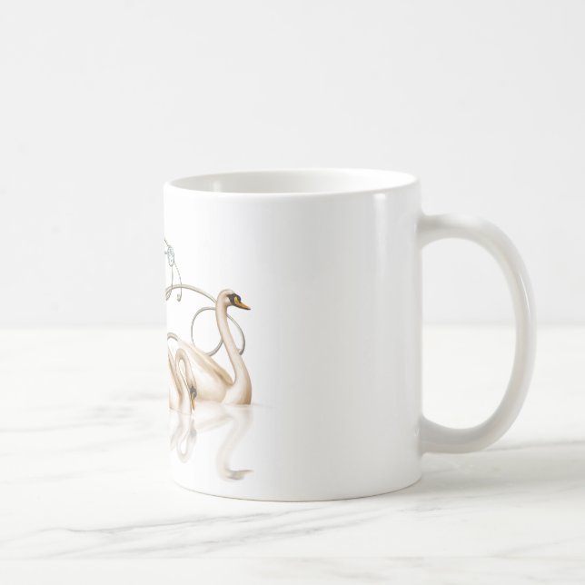 Love Mug café avec deux cygnes (Droite)