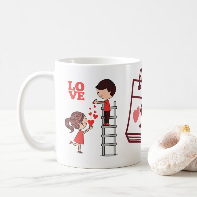 Love Mug, Valentine's Day Gift Coffee Mug  (With Donut)