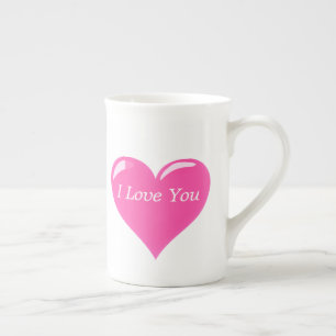 Love Mug with Heart and Text - I Love You