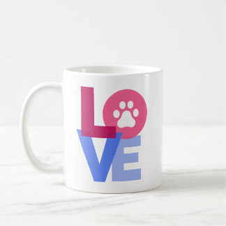 LOVE mug with paw print