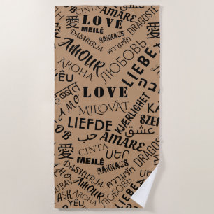 LOVE - Multi Language - Customizable International Beach Towel