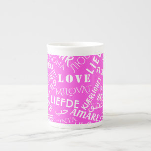 LOVE - Multi Language - Customizable International Bone China Mug