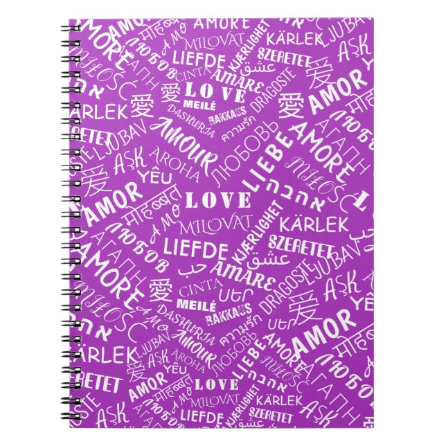 LOVE - Multi Language - Customizable International Notebook (Front)