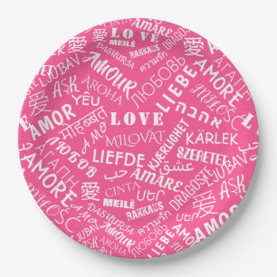 LOVE - Multi Language - Customizable International Paper Plate