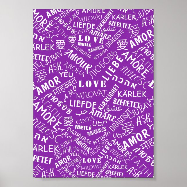 LOVE - Multi Language - Customizable International Poster (Front)