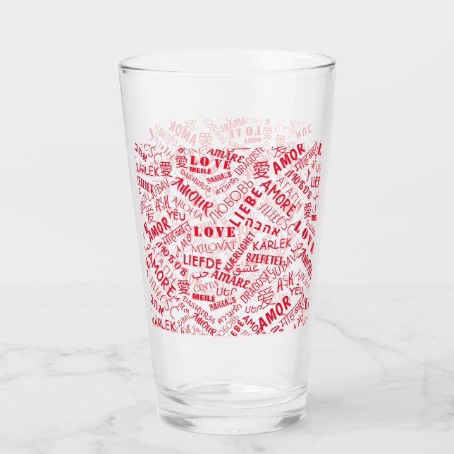 LOVE - Multi Language International Customizable Glass (Front)
