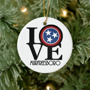 LOVE Murfreesboro  Ceramic Ornament