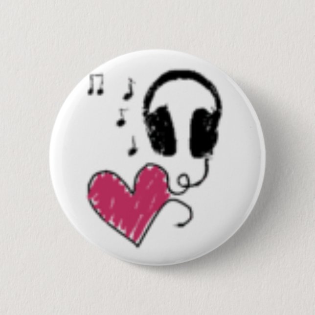 Love music 2 inch round button (Front)