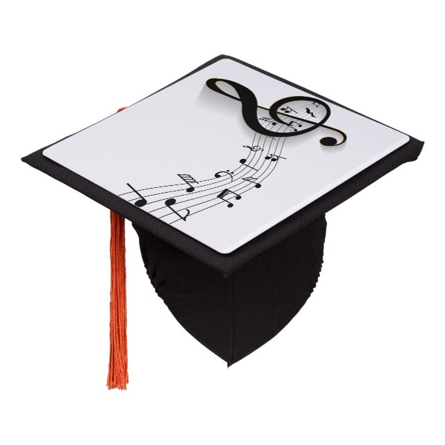 Love Music Notes Graphic art Musician  Graduation Cap Topper (Angled)