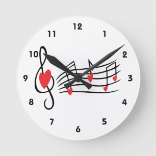 Love Music Round Clock