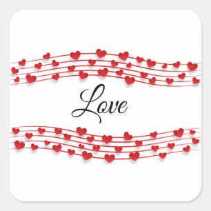 Love Music Square Sticker