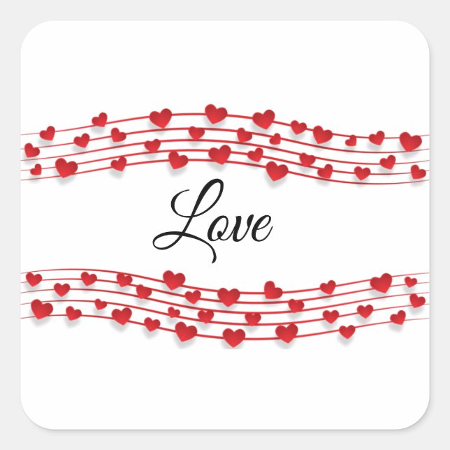 Love Music Square Sticker (Front)