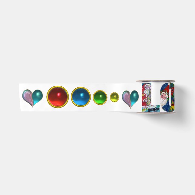 LOVE MUSICAL SANTA CHRISTMAS PARTY SATIN RIBBON (Front)