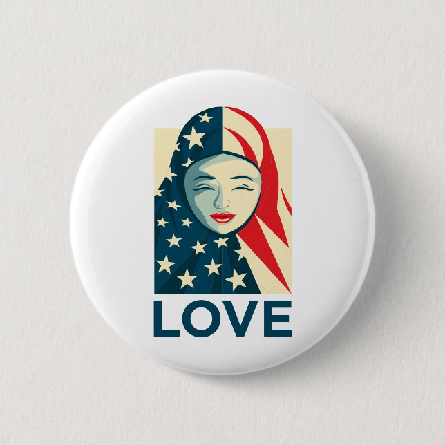 Love | Muslim Refugee 2 Inch Round Button (Front)