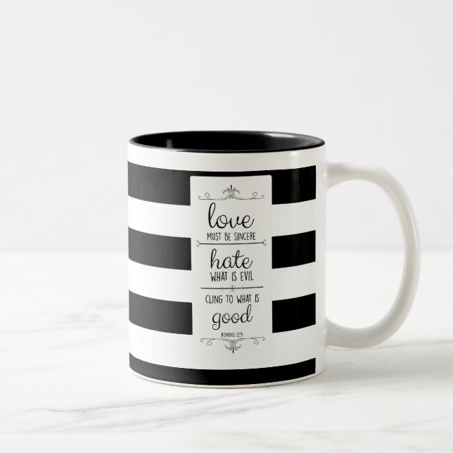 love must be sincere bible verse coffee mug (Right)
