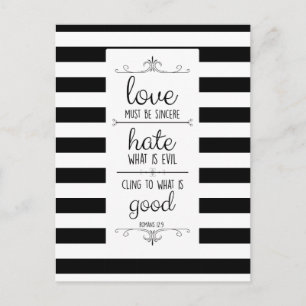 love must be sincere memory verse postcard
