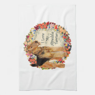 Love My Airedale Kitchen Towel