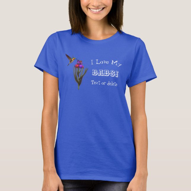 Love My Babci Hummingbird Personalized   T-Shirt (Front)