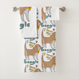 Love My Beagle Bath Towel Set