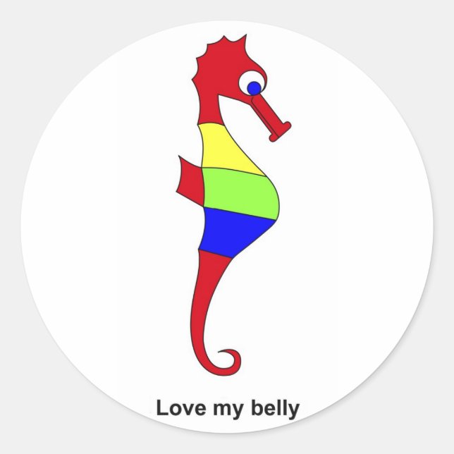 Love my belly classic round sticker (Front)