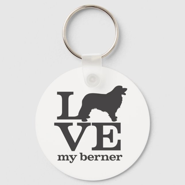 Love my Bernese Mountain Dog Keychain (Front)