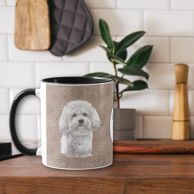 Love My Bichon Frise Dog Pawprint Mug (Creator Uploaded)