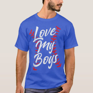 Love My Boys Baseball Laces Cute Grandma Nana Mom  T-Shirt