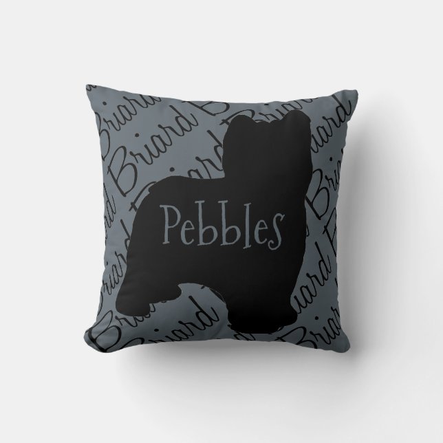Love My Briard Dog Throw Pillow (Front)