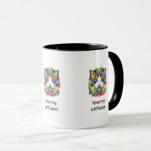 Love My Catfusion Abstract Cat Coffee Mug
