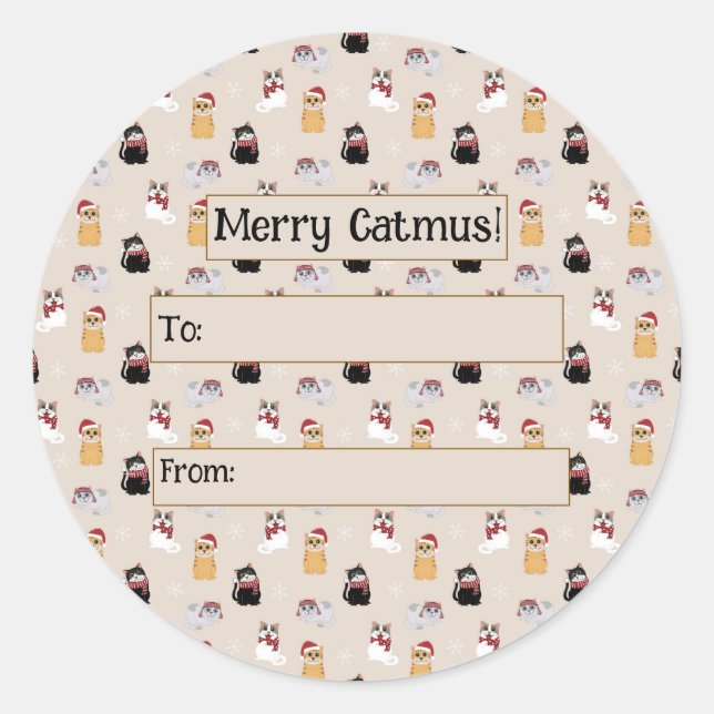 Love my cats classic round sticker (Front)