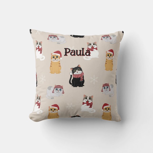 Love my cats throw pillow (Front)