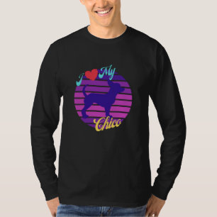 Love My Chico Chihuahua Dog Retro Sunset T-Shirt