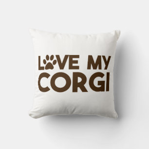 LOVE MY CORGI PAW THROW PILLOW