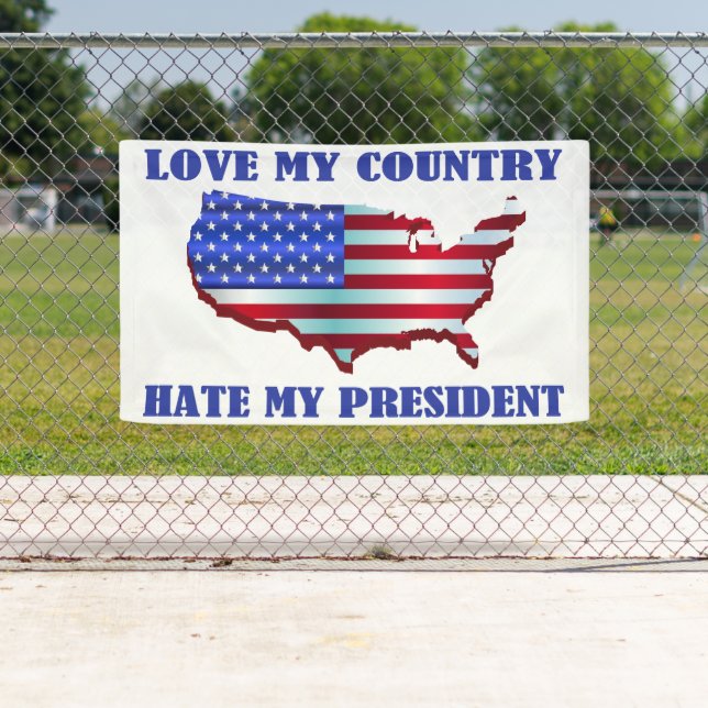 Love My Country Hate My President Banner (Insitu)
