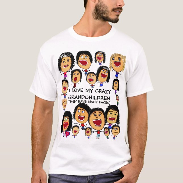 Love My Crazy Grandchildren Cartoon T-Shirt (Front)
