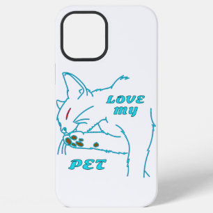 LOVE MY CUTE AQUA PET CAT iPhone 12 PRO MAX CASE