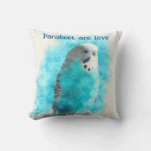 Love my cute Parakeet Throw Pillow