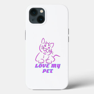LOVE MY CUTE PINK PET CAT iPhone 13 CASE