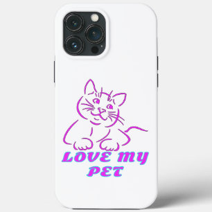 LOVE MY CUTE PINK PET CAT iPhone 13 PRO MAX CASE