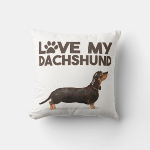 LOVE MY DACHSHUND THROW PILLOW