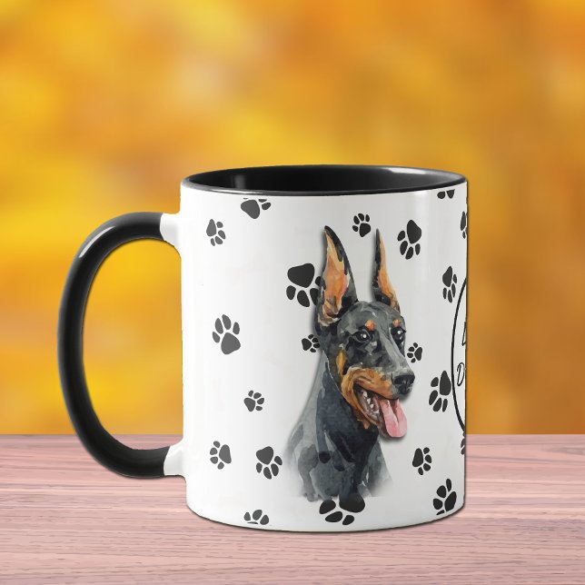 Love My Doberman Pinscher Dog Pawprint Mug (Creator Uploaded)