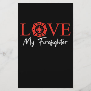 Love My Firefighter Fireman Wife Girlfriend Couple Stationery
