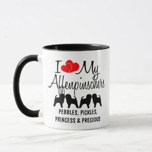 Love My FOUR Affenpinscher Dogs Mug
