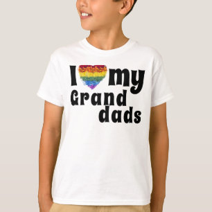 Love my Grand dads-heart shape Pride flowers  T-Shirt